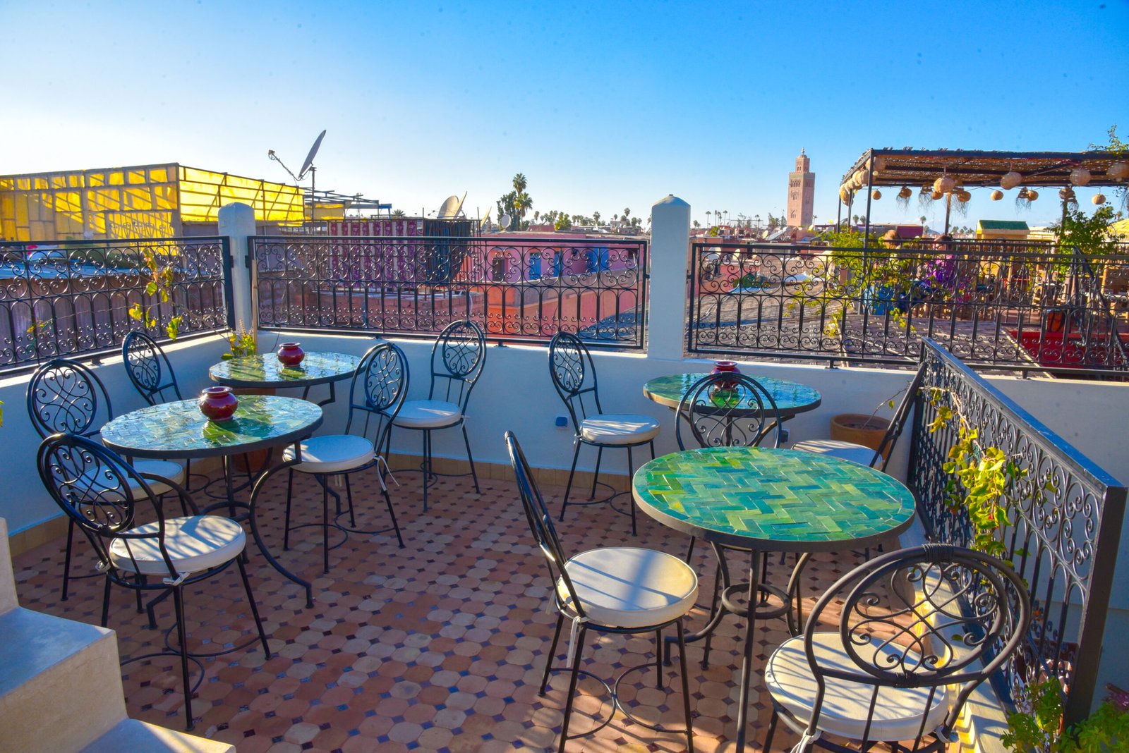 Restaurant setting at Riad Nour Boutique